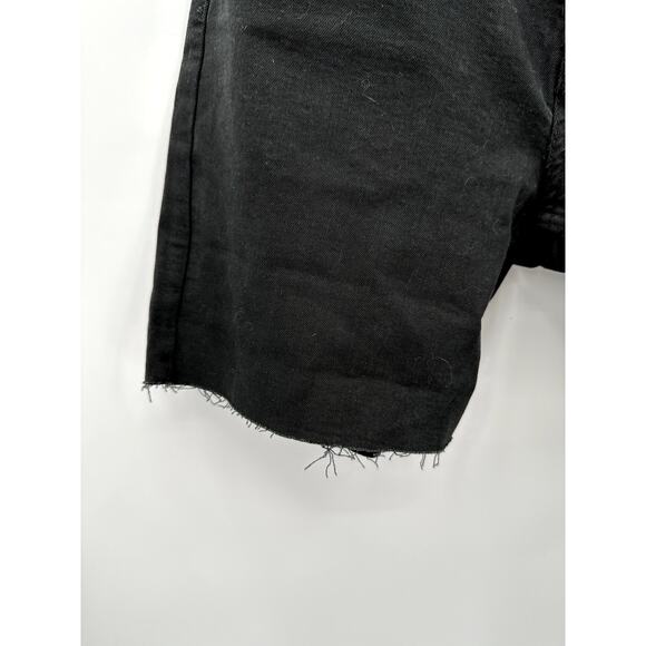 FREE PEOPLE NWT Black Denim Raw Hem Cut Off Shorts // 26 - Picture 6 of 7